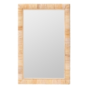 bali & pari Lankston Bohemian Natural Rattan Rectangle Accent Wall Mirror